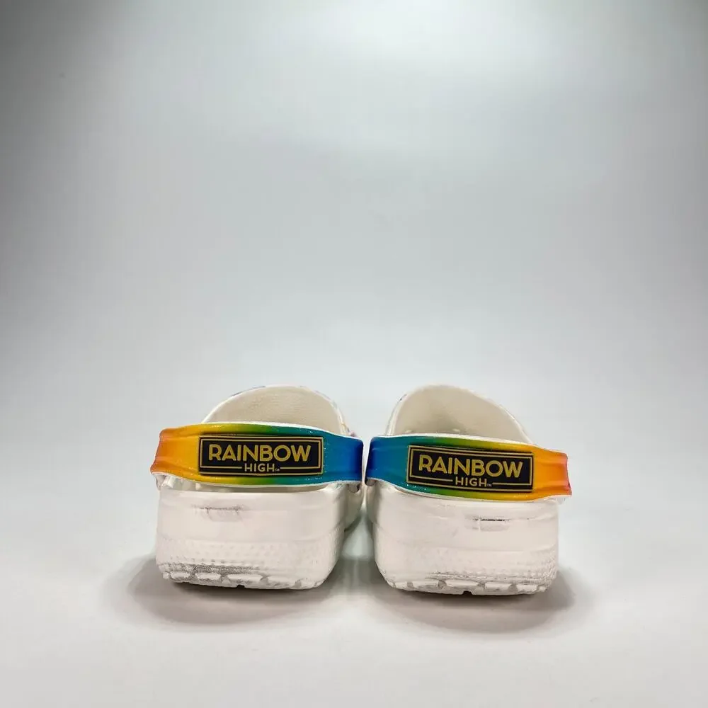 Crocs Classic Rainbow High Clogs White Fashion Dolls Shoes 208117 Youth Size 1