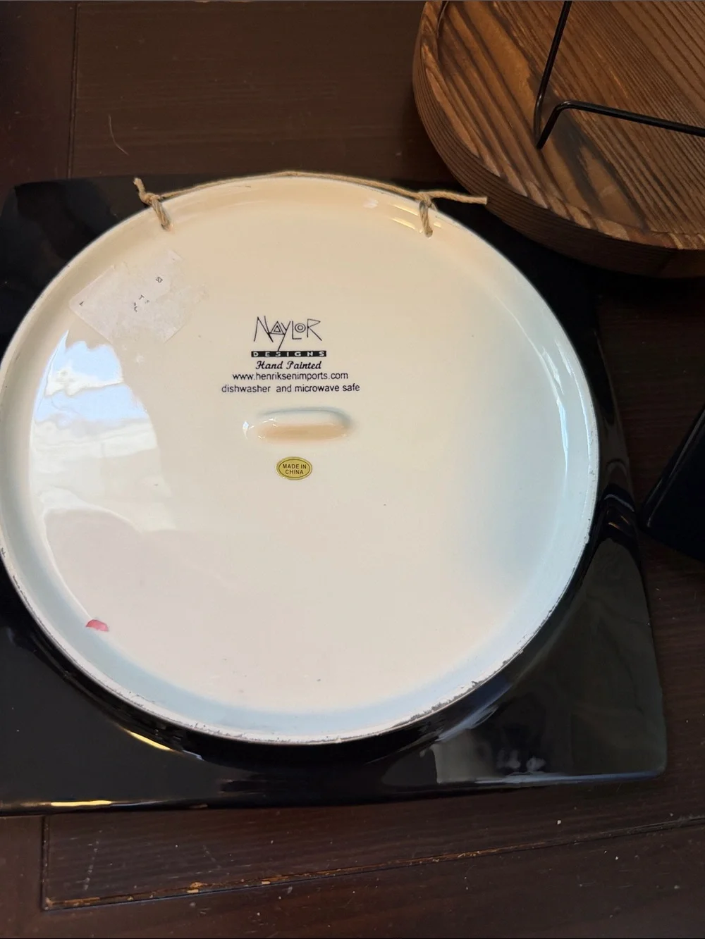 Set of 2 Mary Naylor Designs Coffee Plates Mocha Latte Henrickson Imports