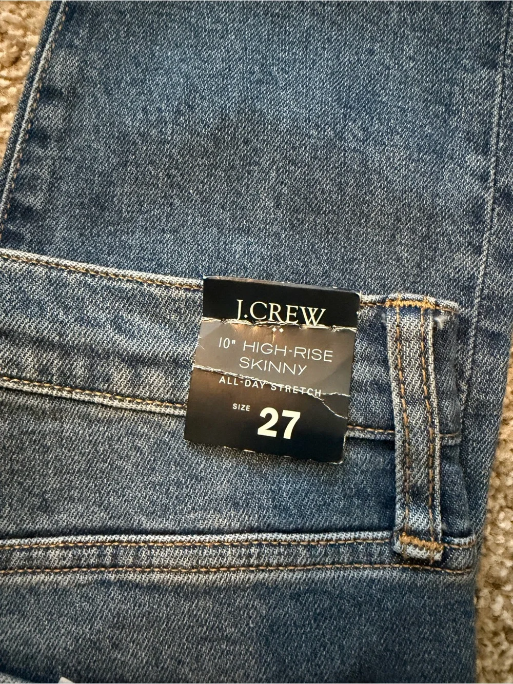 J. Crew High-Rise Distressed Blue Wash Jeans