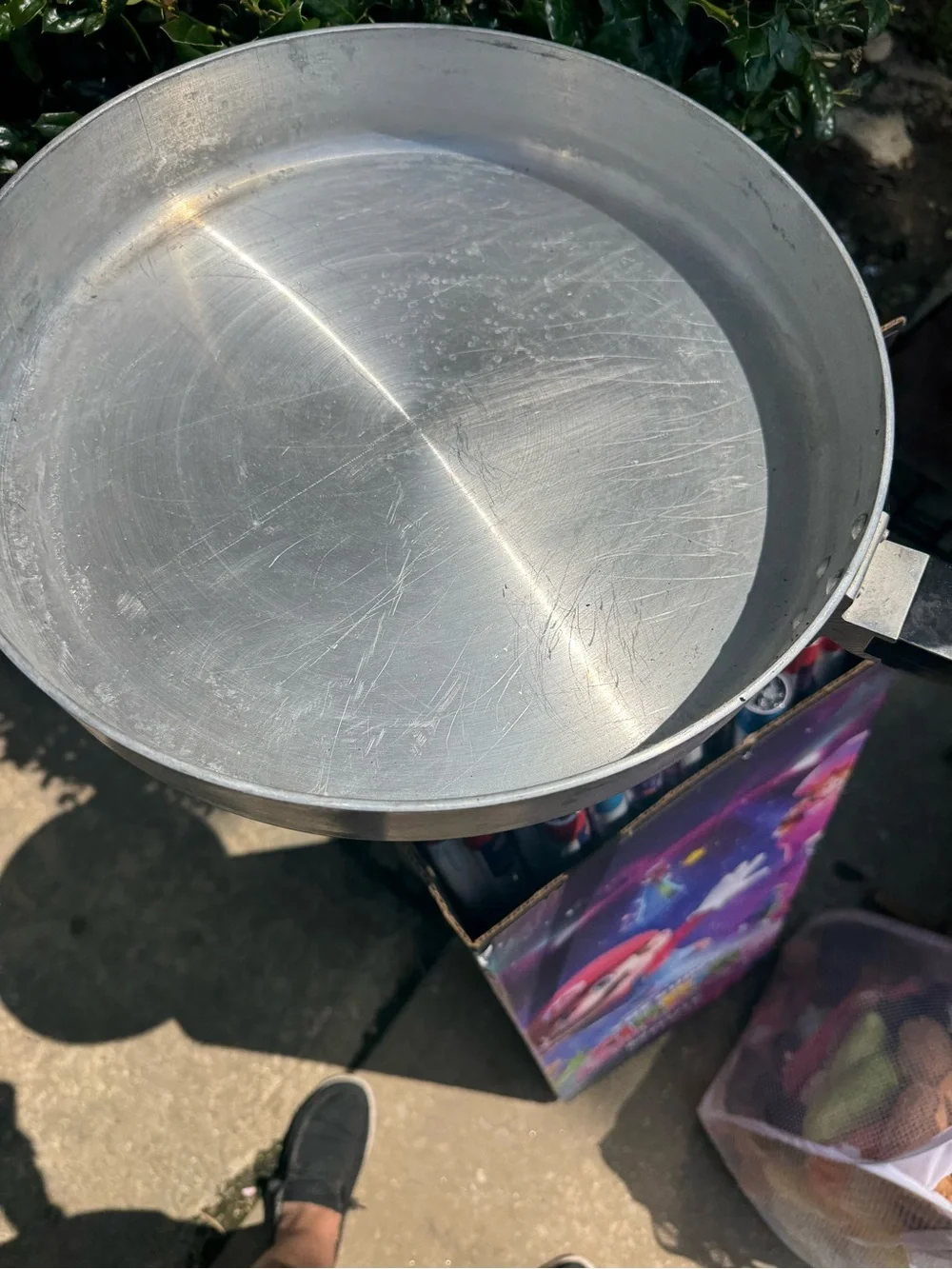 Metal Frying Pan with Lid - Silver