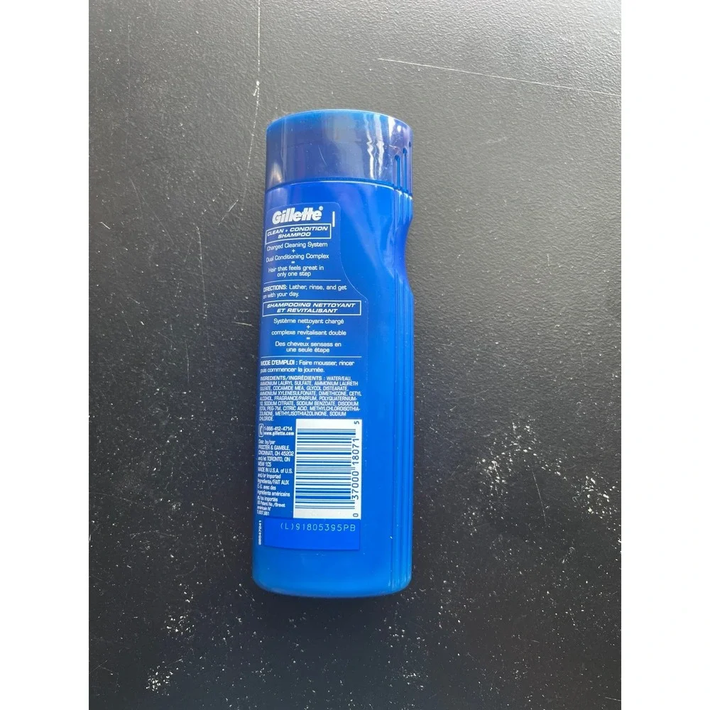 Gillette Clean + Condition - SHAMPOO 12.2oz DISCONTINUED 2 in 1 75% Full Bottle
