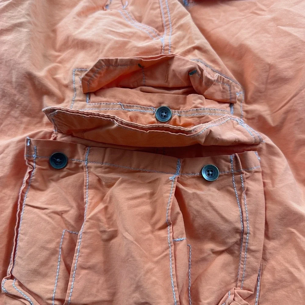 Urban Pipeline‎ Men Cargo Shorts Actual 33 x 10 Orange Hiking Skater Paratrooper