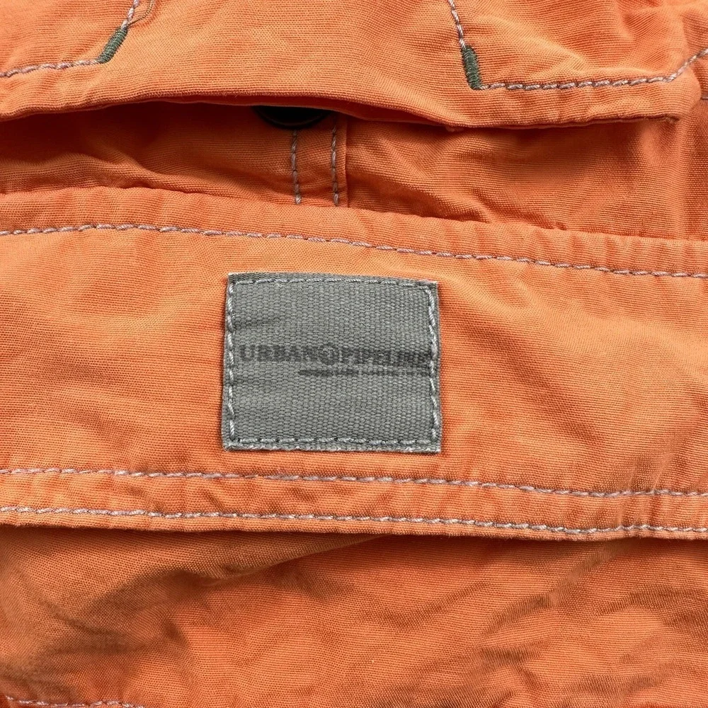 Urban Pipeline‎ Men Cargo Shorts Actual 33 x 10 Orange Hiking Skater Paratrooper