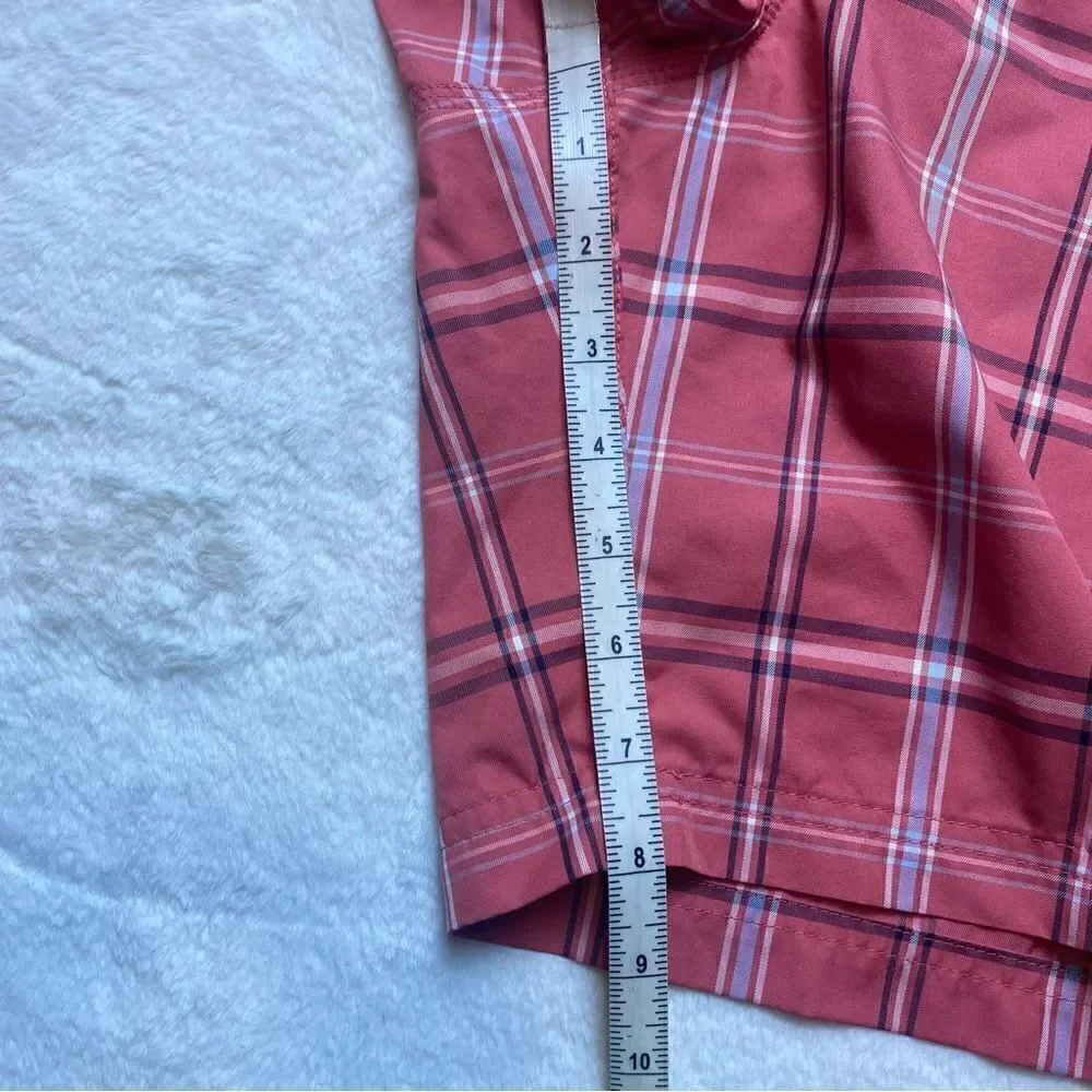 Brooks Brothers Coral Plaid Swim Shorts Size 38