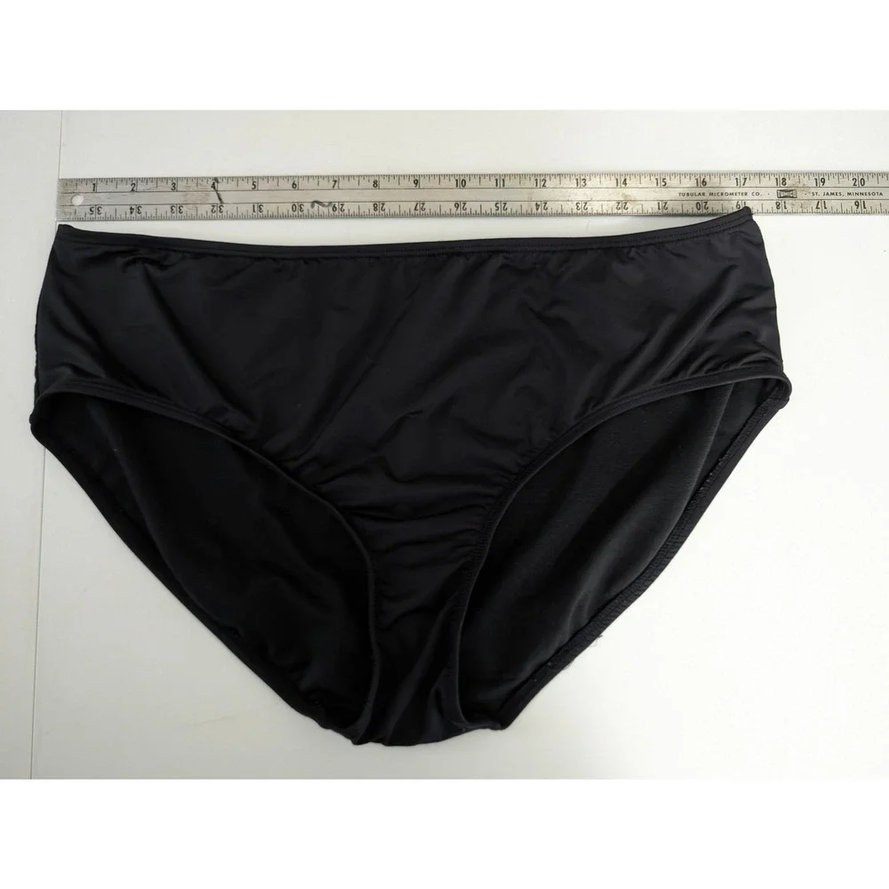 Apt. 9 Womens Black Mid Rise Bikini Swim Bottoms Size 1X Solid Basic Classic