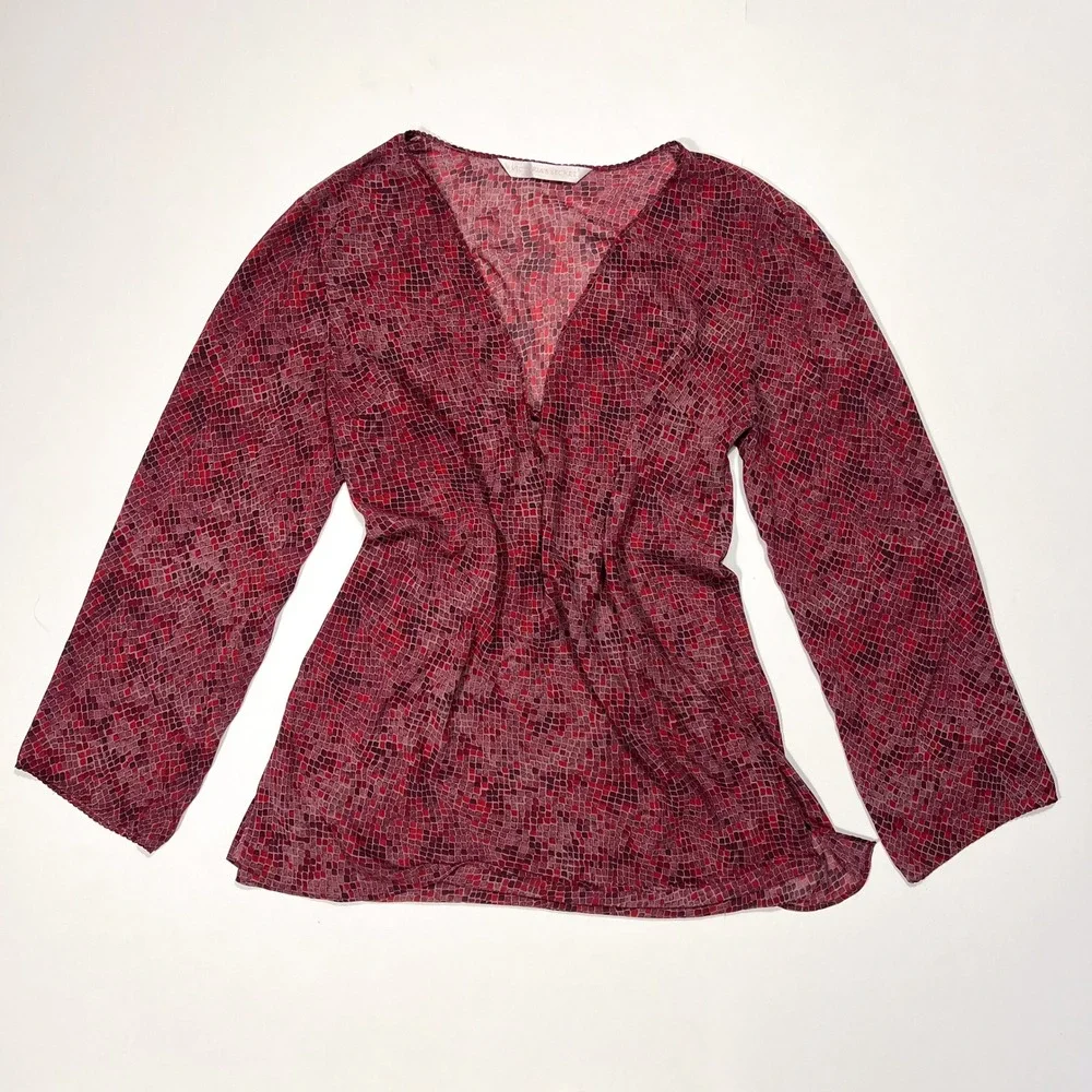 Victoria's Secret Vintage Sheer Snakeskin Tunic Coverup Red Burgundy