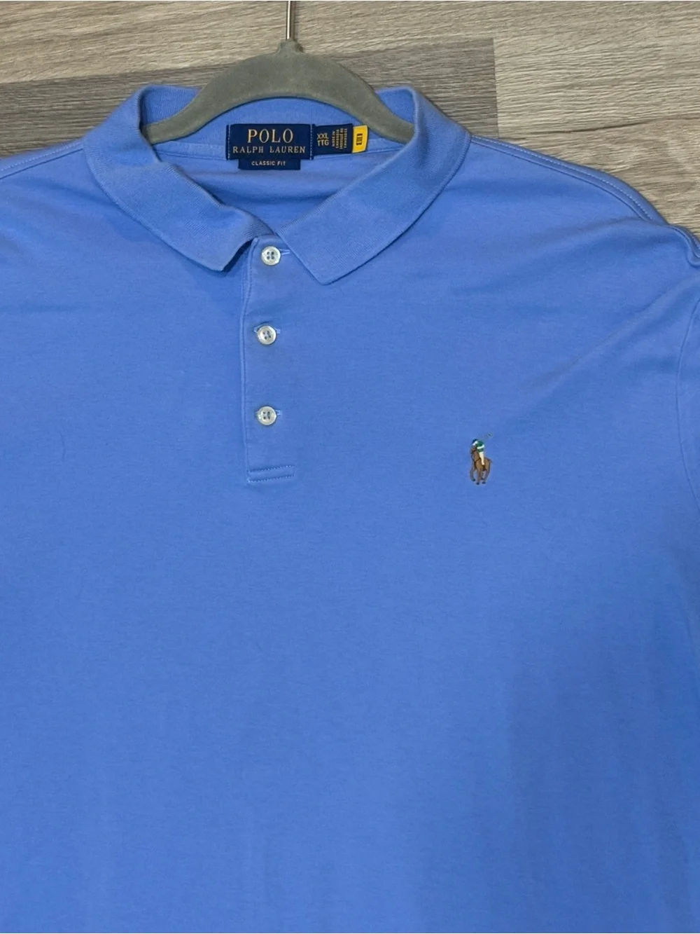 Polo by Ralph Lauren Men’s Classic Fit Light Blue Polo Shirt w/ Flesh Pony