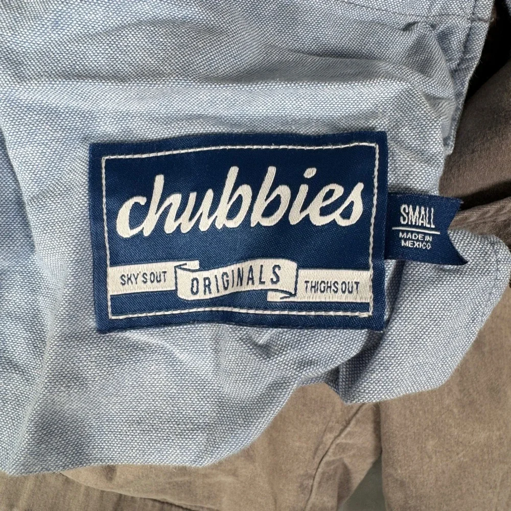Chubbies Shorts Tan Khaki Stretch Twill Mens small Regular Fit 7