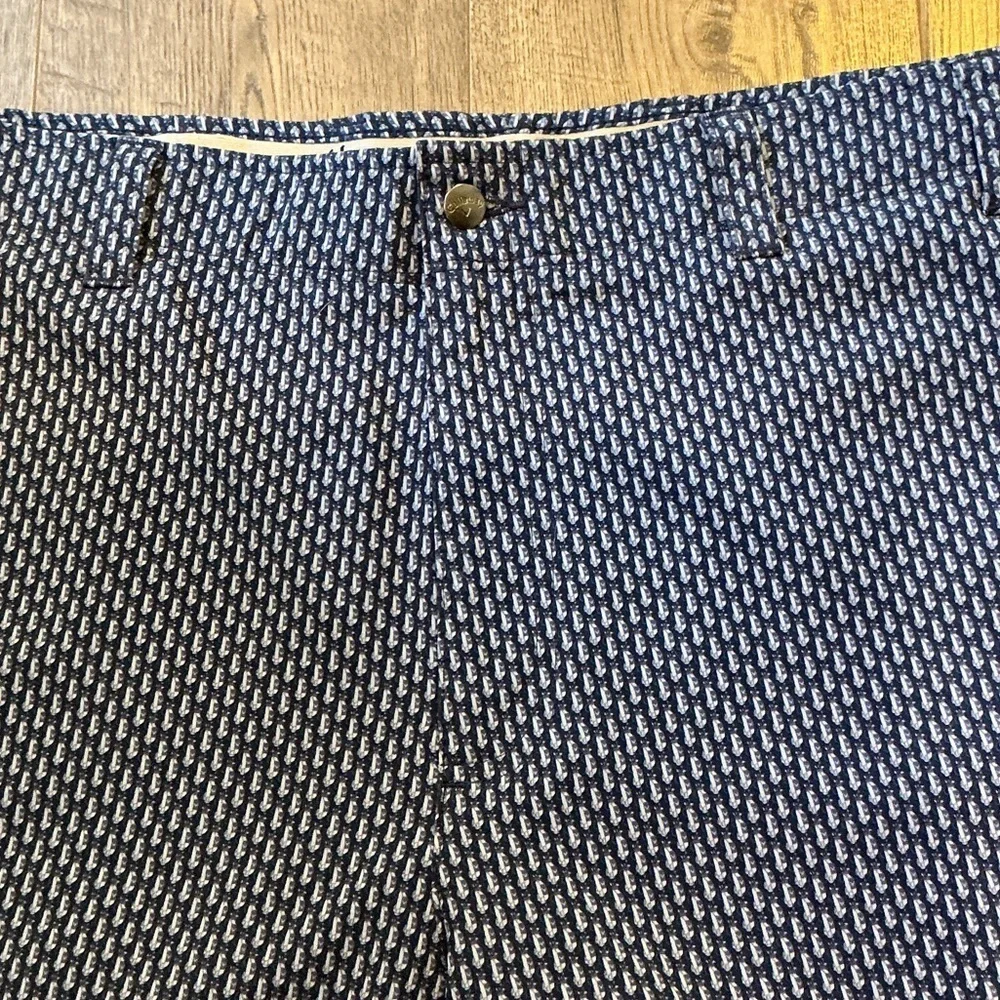 Callaway Men's Navy Patterned Flat Front Shorts