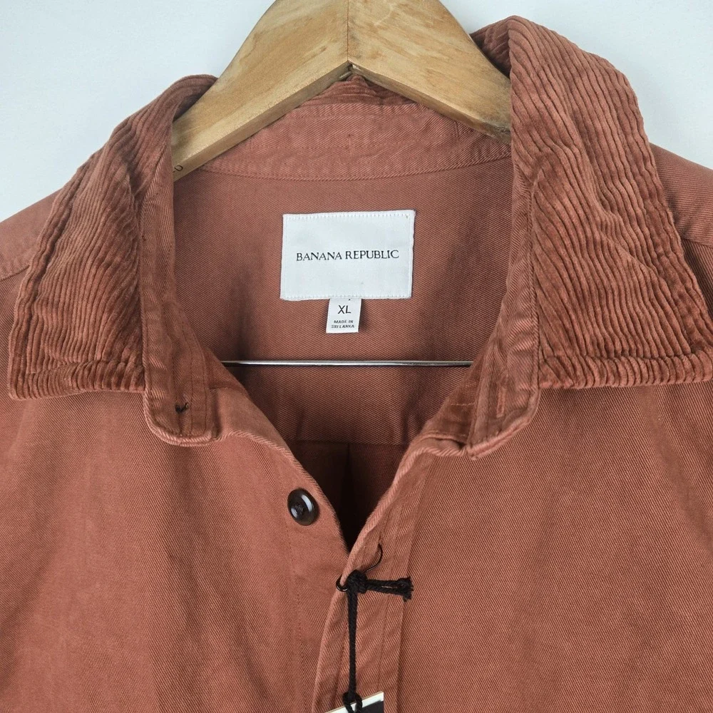 Banana Republic Standard Fit Cotton Heavy Twill Mens XL Shirt Curdoroy Collar