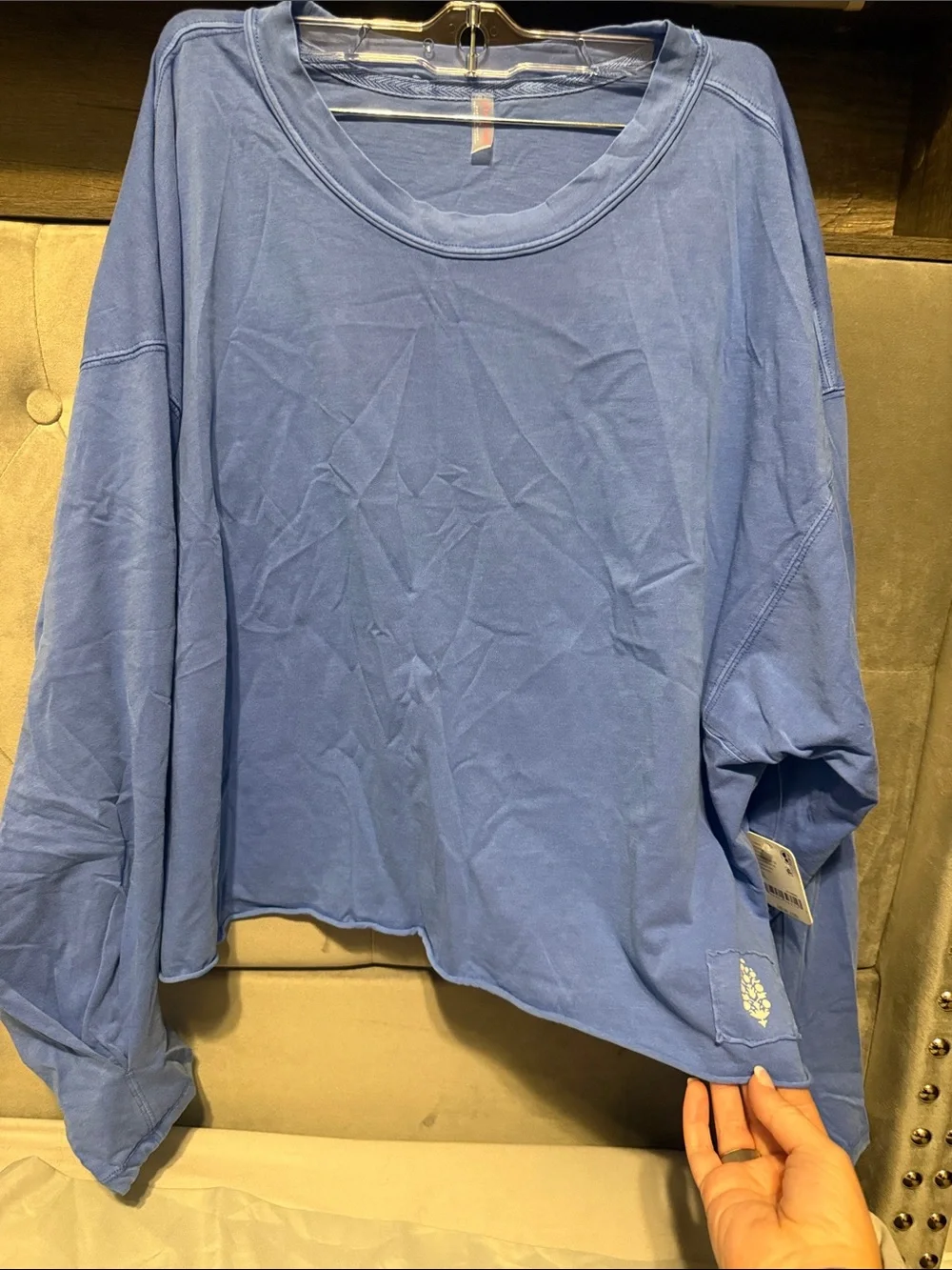 Free People Movement Inspire Layer Long Sleeve Top Blue XL NWT