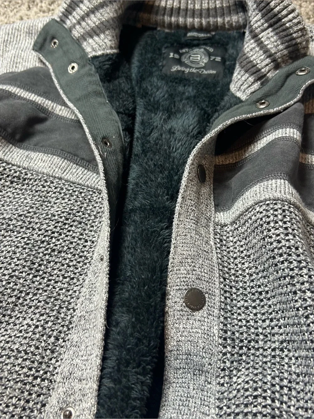 Men’s Fleece lined Cardigan Sweater