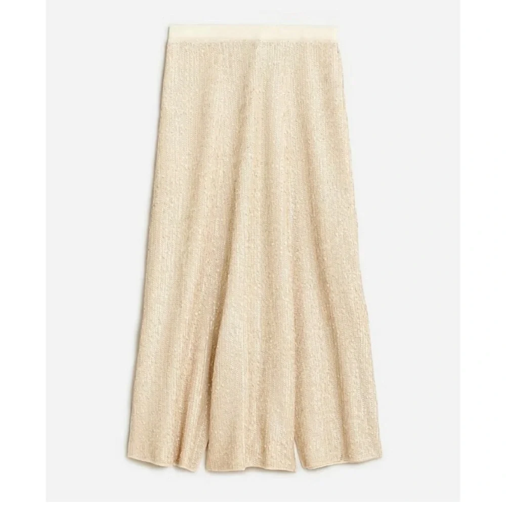J.Crew Collection sequin sweater slip skirt ivory beige size medium NWT