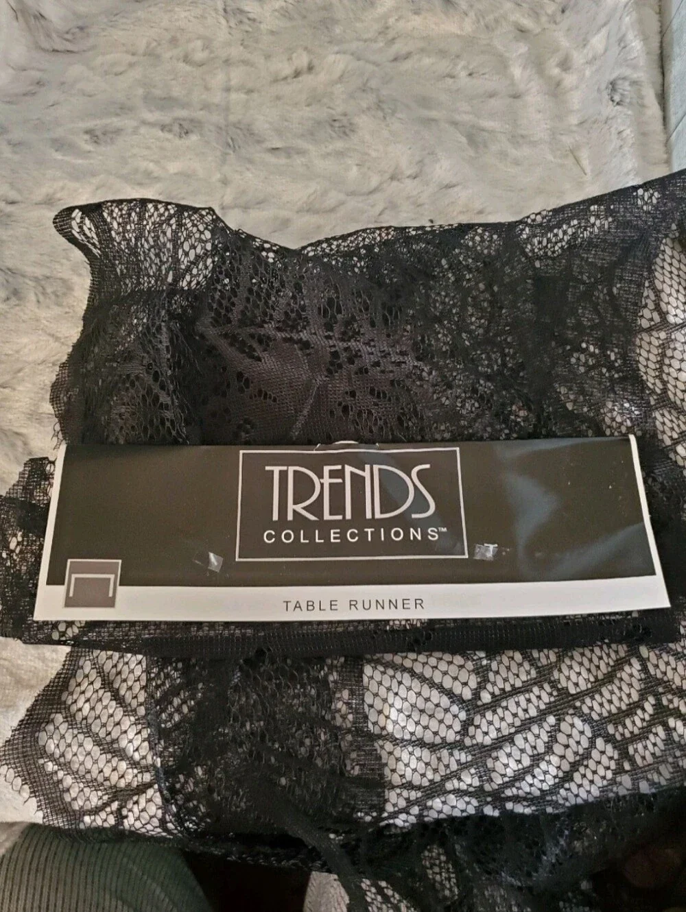 Halloween Black Lace Spider Tablerunner Mantel Scarf  Trends 72 Inches Long