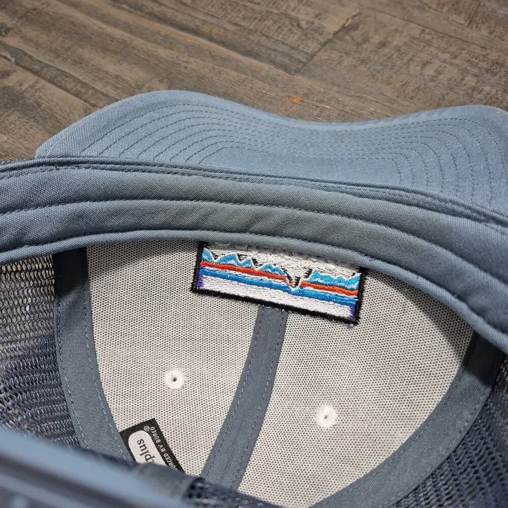 Patagonia Trucker Hat Men One Size Blue Netplus Recycled Cap Snapback Logo