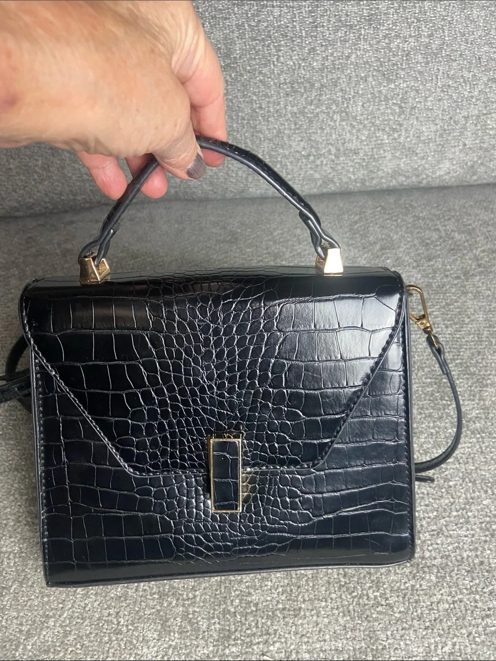 Madison West structured croc