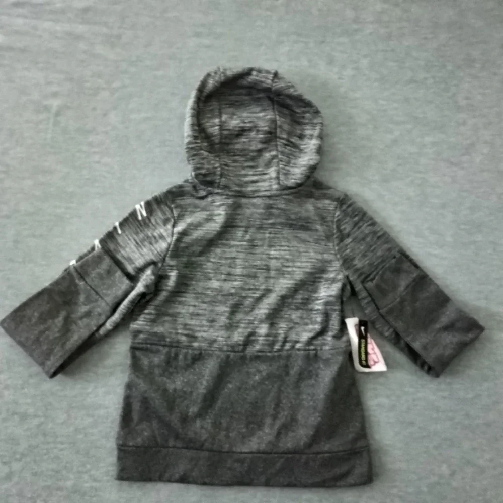Nike Girls Therma Dri-FIT Training Hoodie Gray Space Dye Pullover Size M NEW