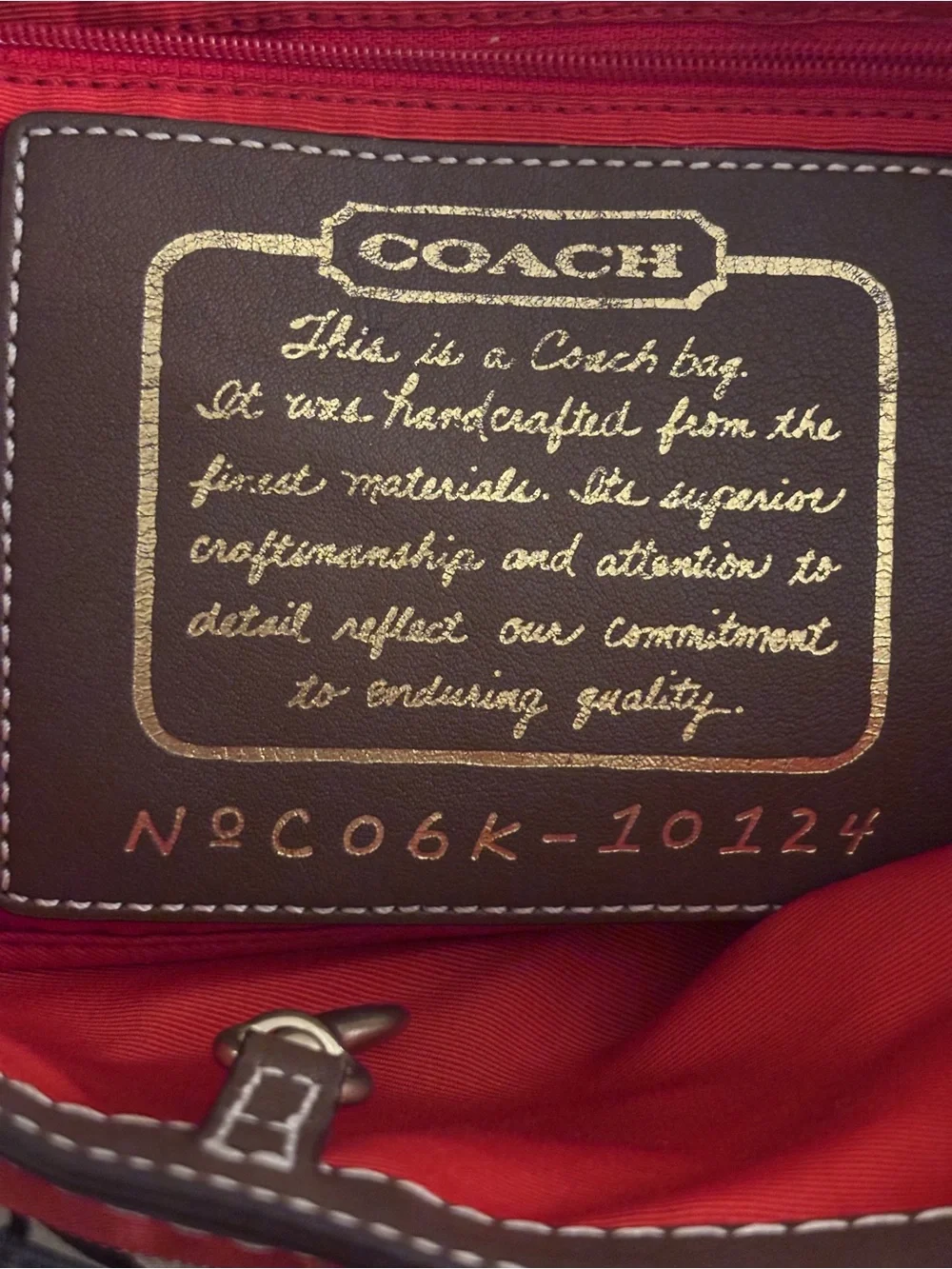 Coach Signature Stripe Tote 10124 Classic Brown Tan Orange