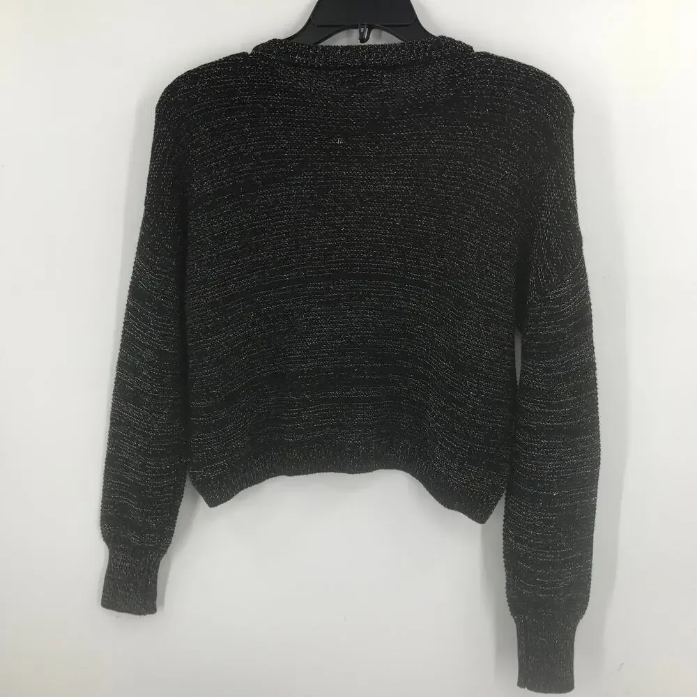Harper Canyon Black Metallic Pullover Sweater Size large (10/12) KID long sleeve