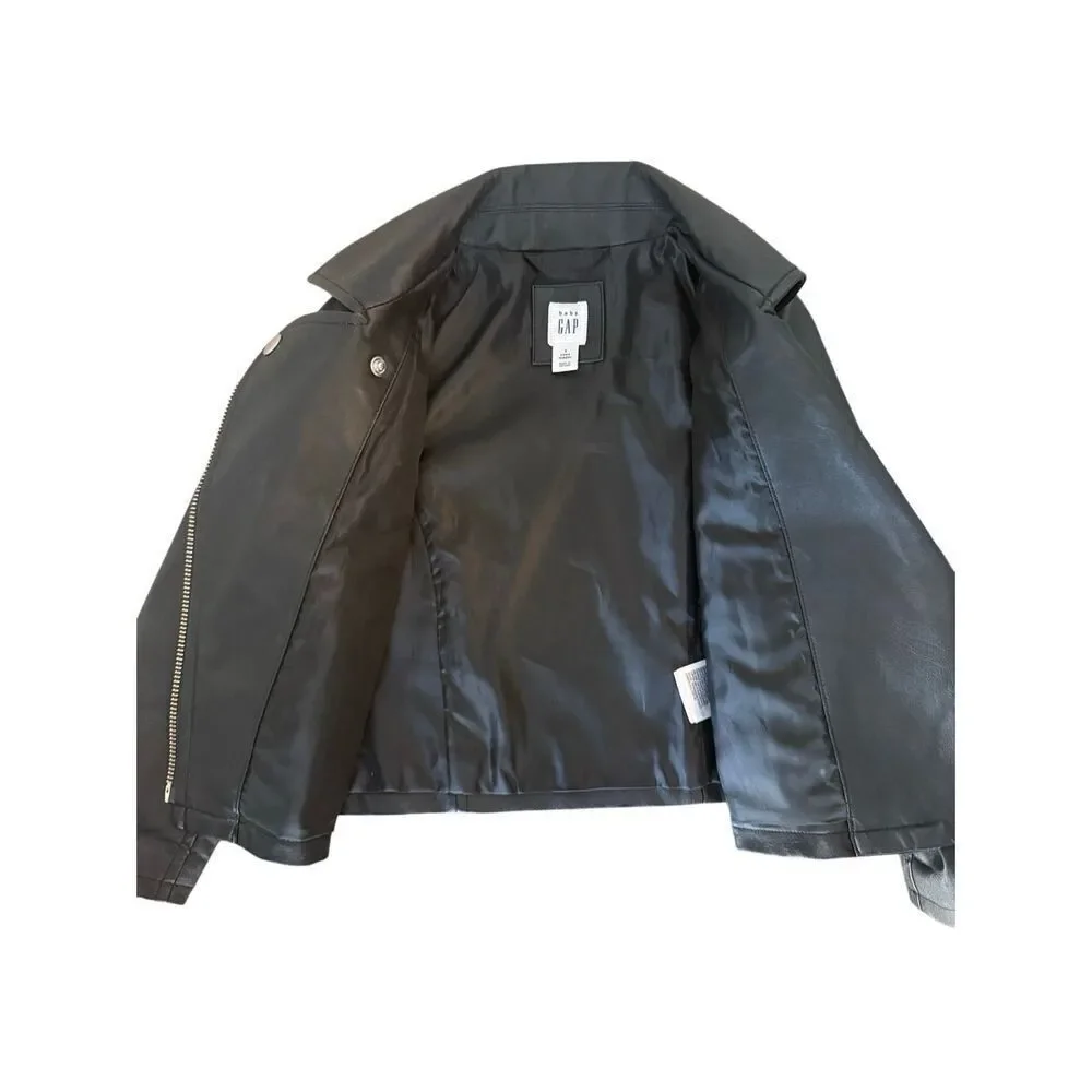 Baby GAP Toddler Faux Leather Moto Jacket Size 3T
