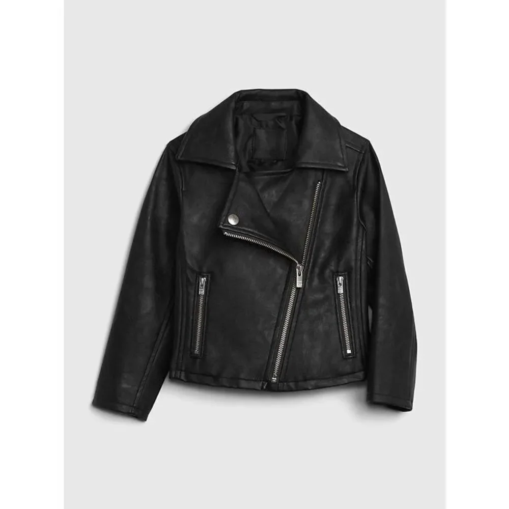 Baby GAP Toddler Faux Leather Moto Jacket Size 3T