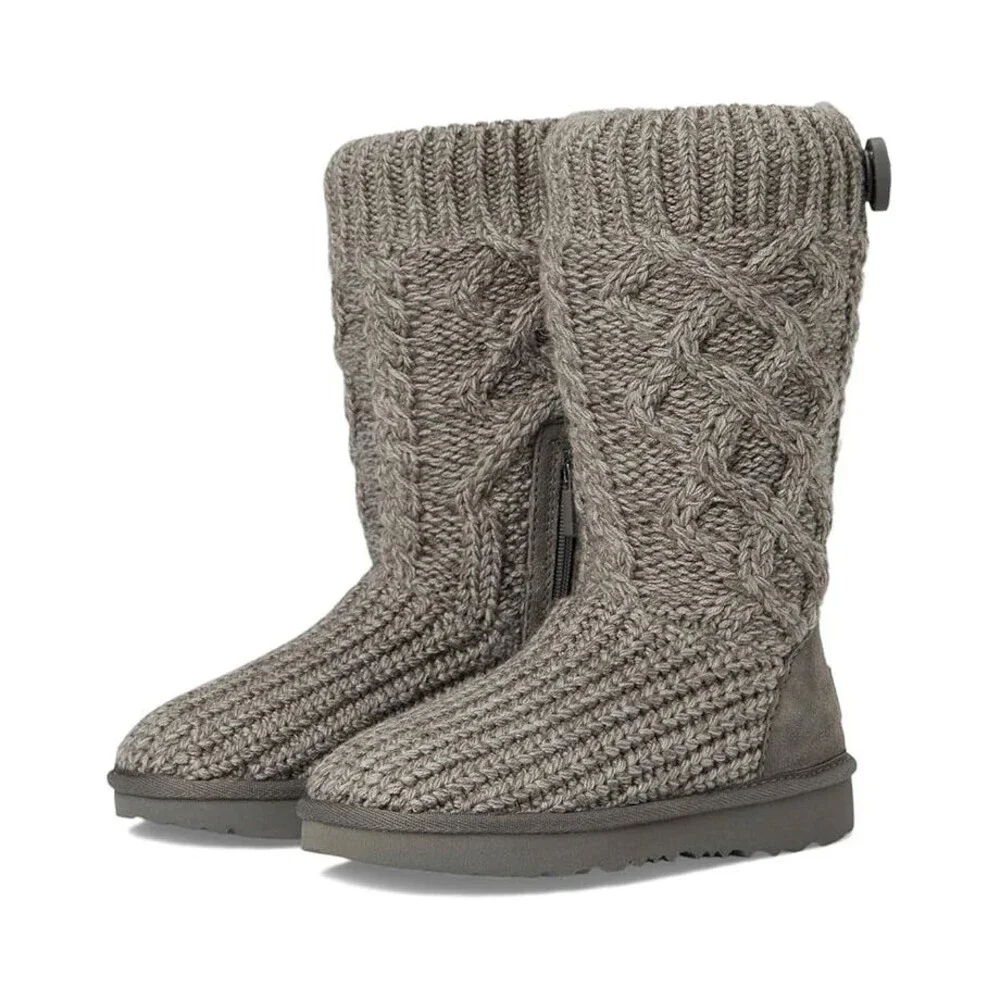 UGG Classic Cardi 1143702T Boots Toddler US 12 Gray Cable Knit Pull On JOBB1075