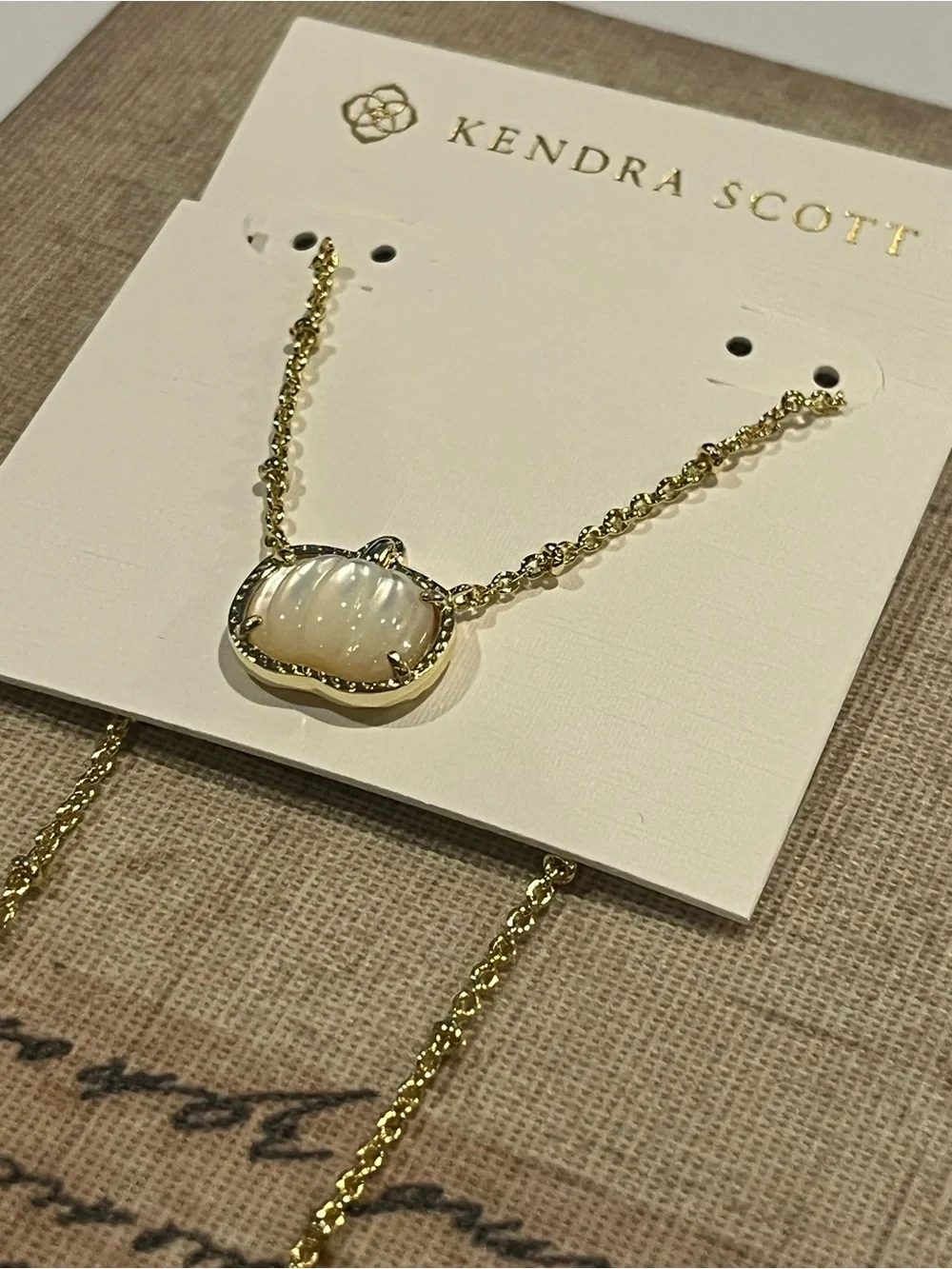 Kendra Scott Gold Necklace with Pumpkin Pendant New