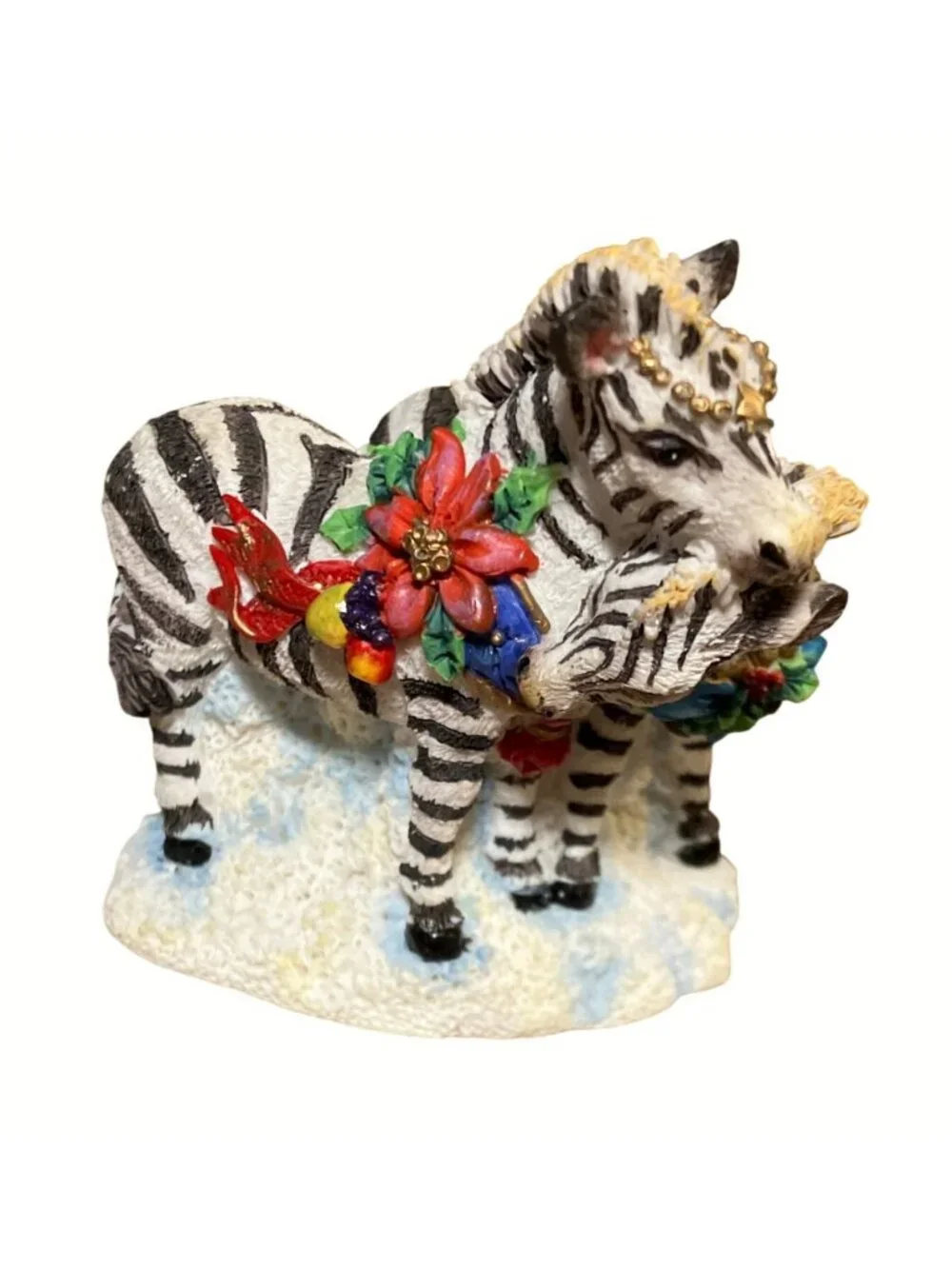 Crinkle Claus Crinkle Zebras Figurine 1999 Possible Dreams Holiday Decor