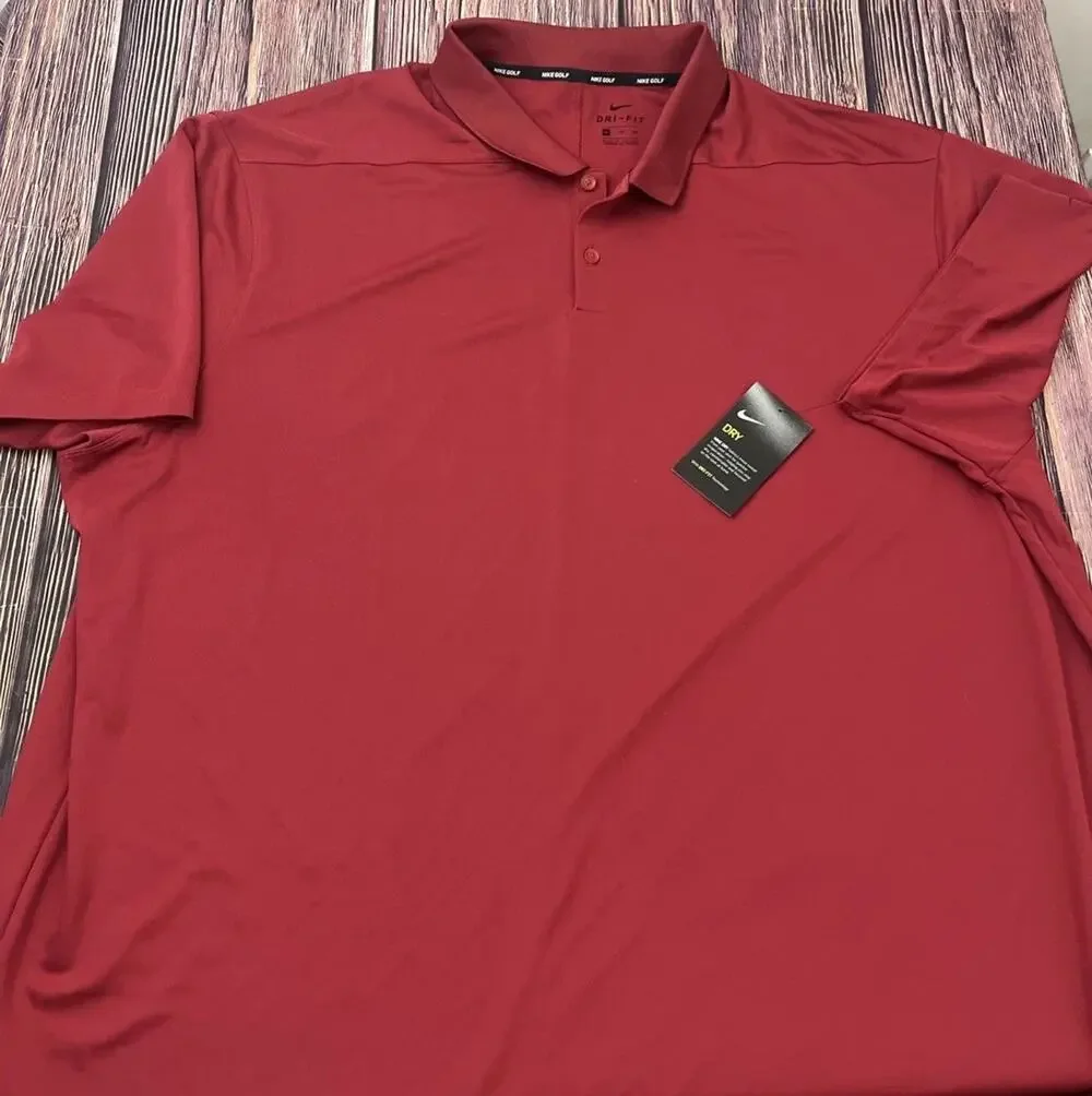 NWT Nike Shirt Men’s Size 4XL Polo Dri-Fit Polo Red Golf Short Sleeve