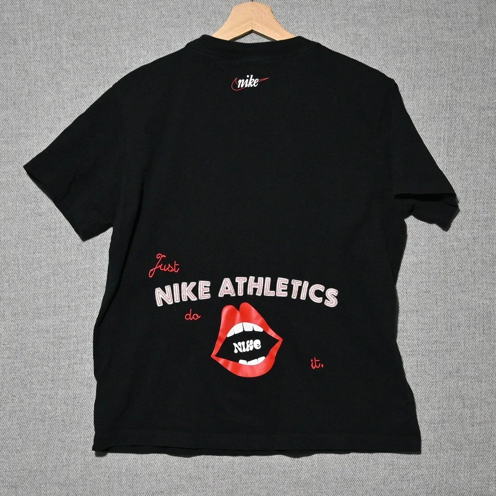 Nike Graphic T-Shirt Womens Just Do It Peace Sign XS Black