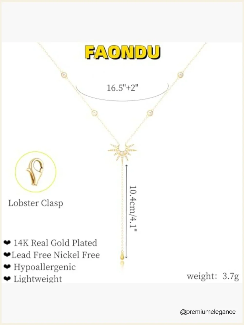 Trendy Y-Shaped Lariat Necklace Dainty Pendant Drop Dangle Layered