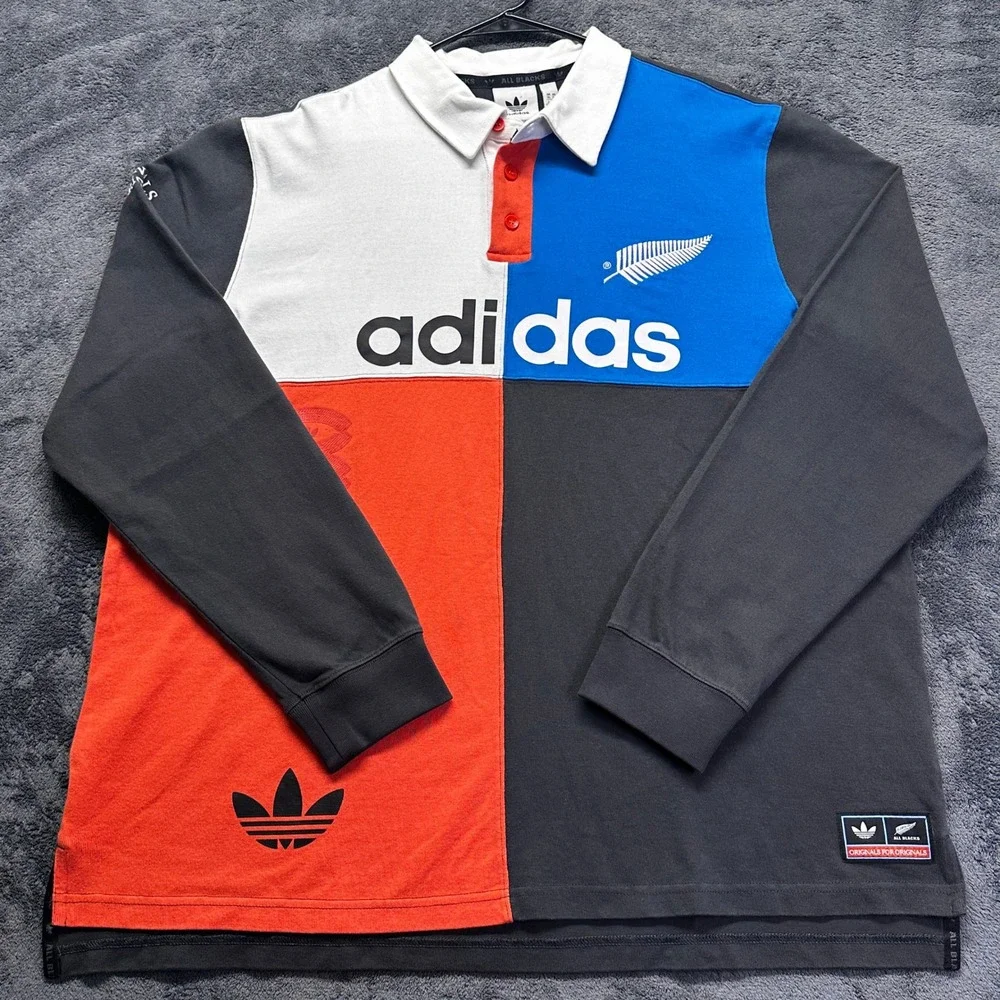 Adidas Originals All Blacks Rugby Polo Shirt Mens XL Colorblock NWT KG4638