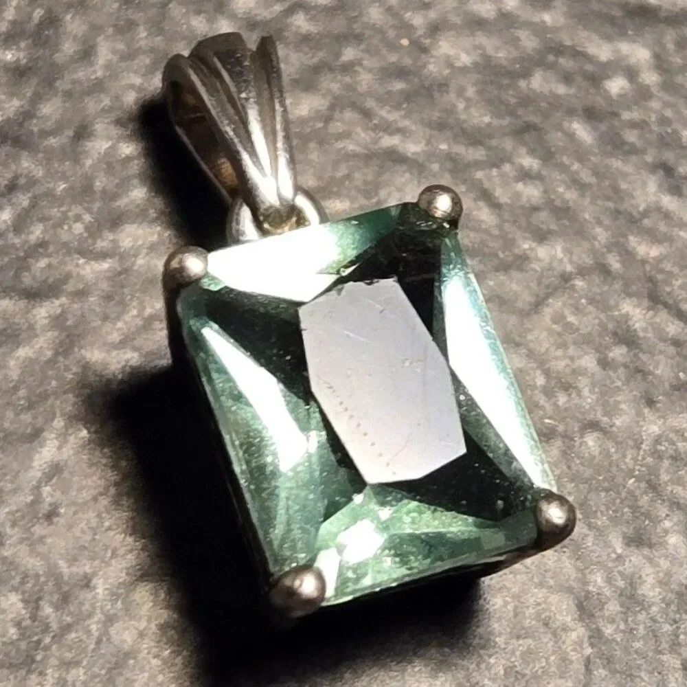 Mint Green Sterling Silver Pendant