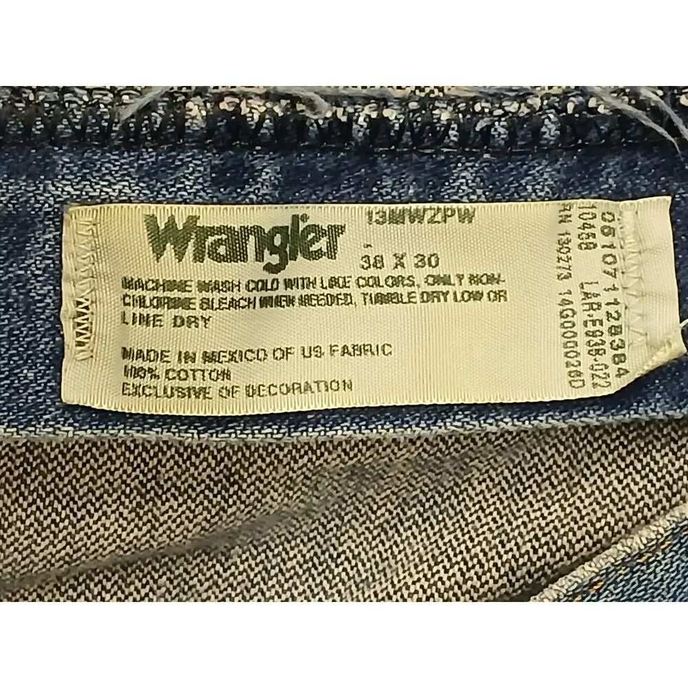 Wrangler (38x30) Classic Straight Regular Blue Denim Jeans