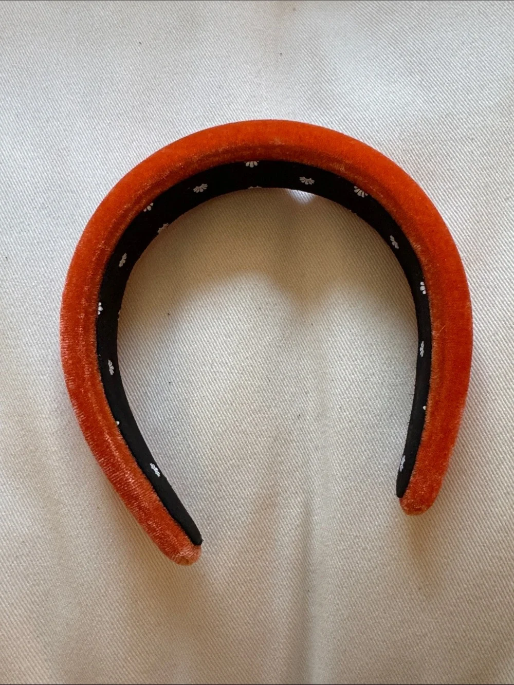 RARE Lele Sadoughi Orange Velvet Padded Headband