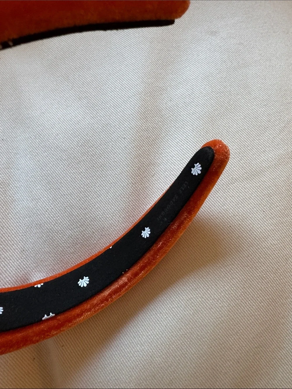 RARE Lele Sadoughi Orange Velvet Padded Headband