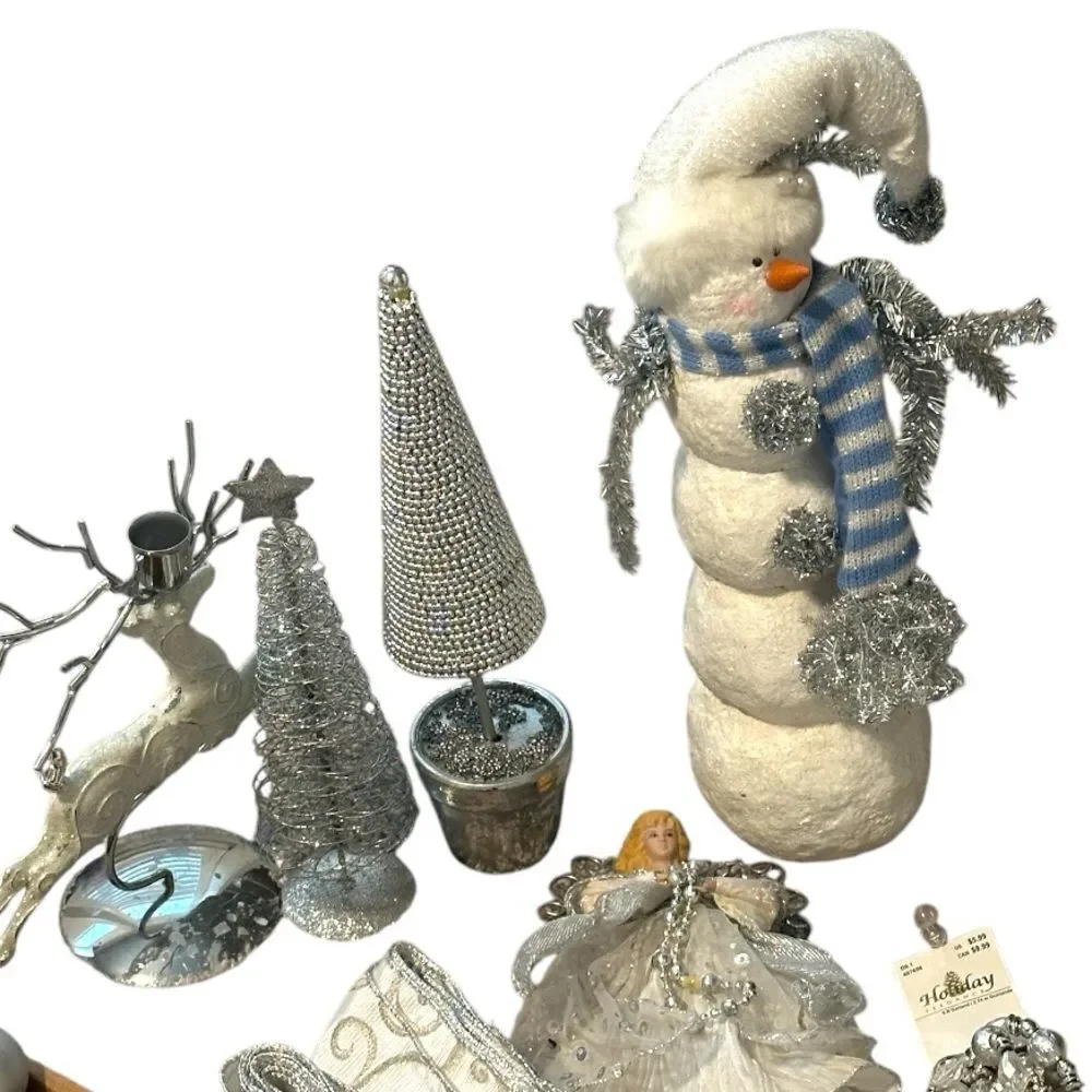 Silver Christmas Decoration Bundle lot