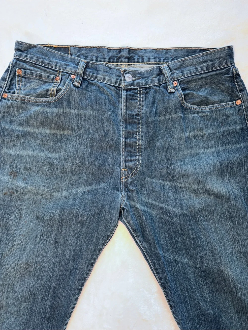 Levi's 501 Original Fit Straight Leg Button Fly Jeans Tag 36x34 Fits 34x31.5 Men