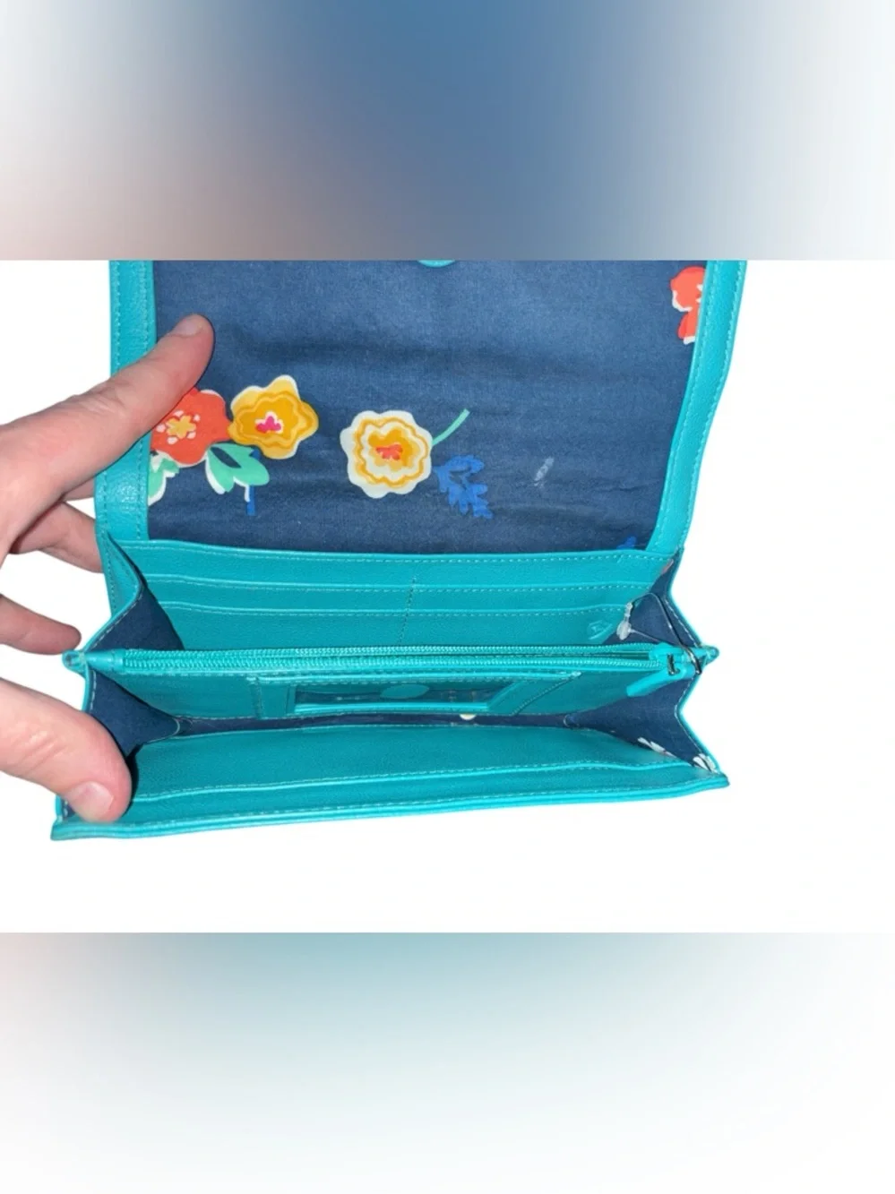 Vera Bradley RFID Audrey Wallet Turquoise Sea Pattern