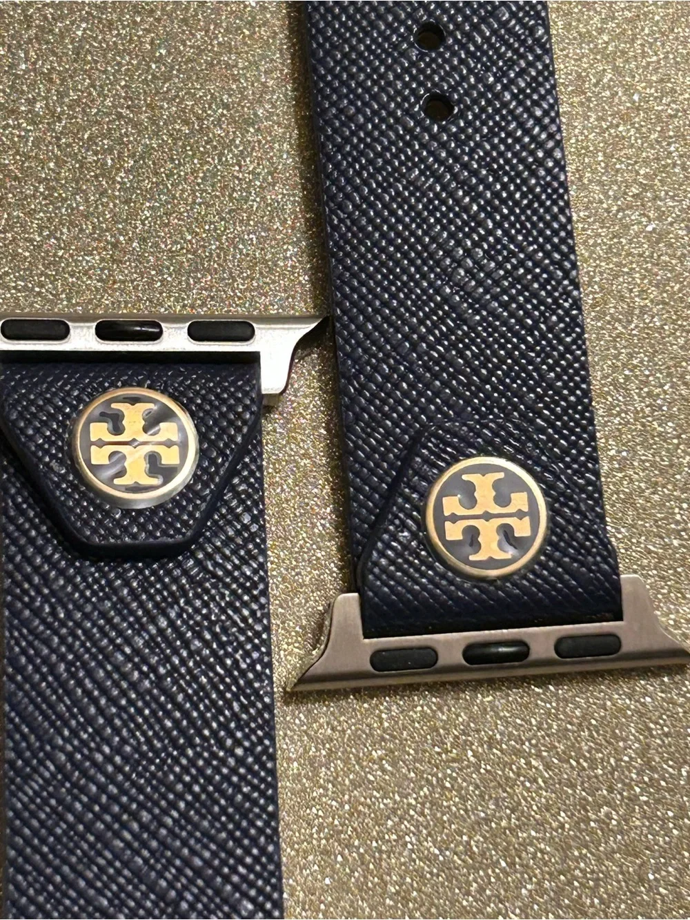 Tory Burch Safiano Leather Apple Watch Band 38-40mm NWOT Navy Color