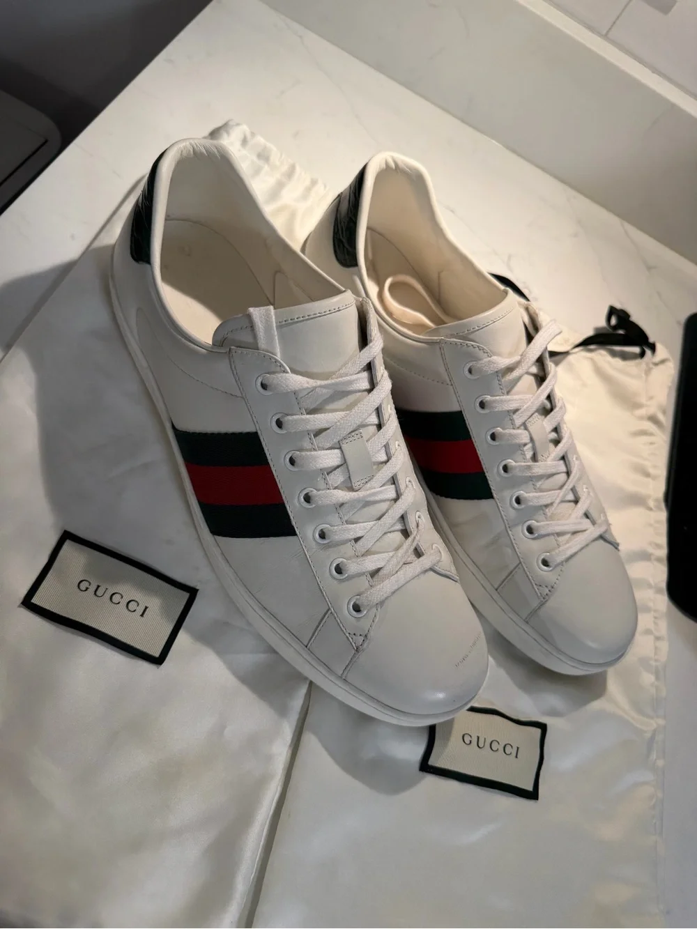 Gucci white leather