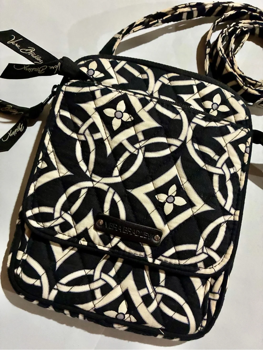 Vera Bradley Black & Cream Geometric Crossbody Bag
