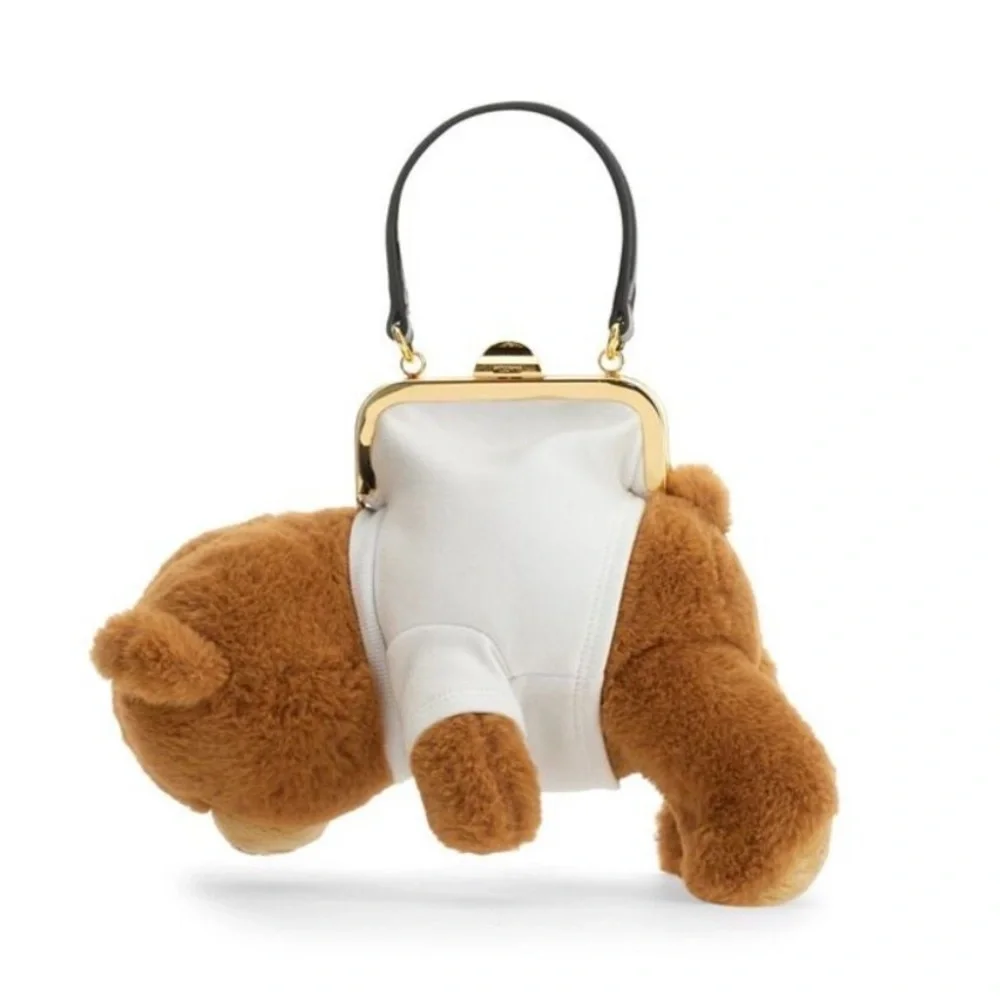 Moschino Teddy Bear Plush Crossbody Bag Coin Purse Clutch NWT Rare OS