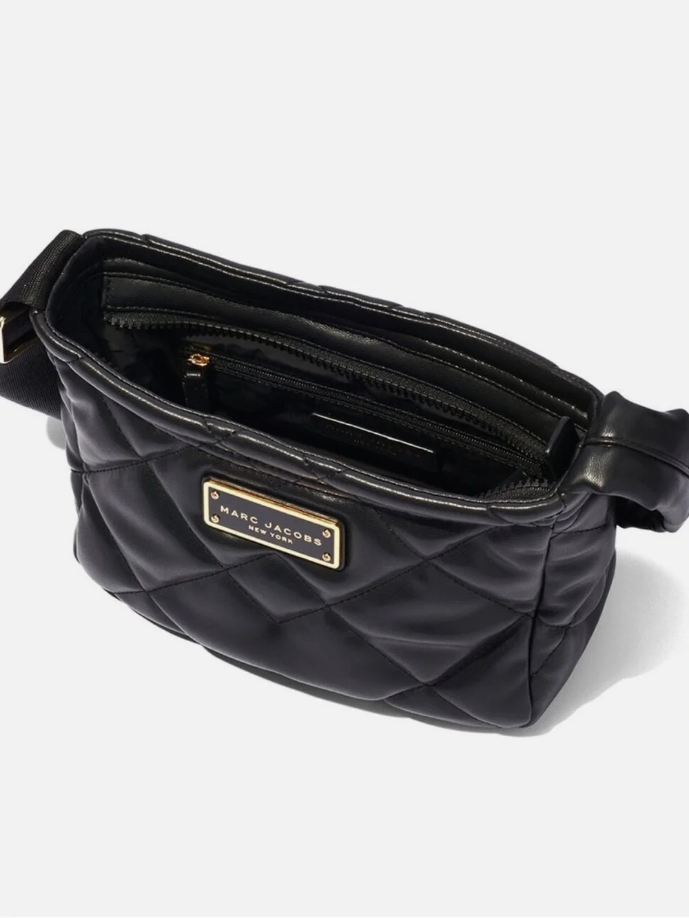 Marc Jacobs Quilted Black Moto Faux Leather Crossbody Bag
