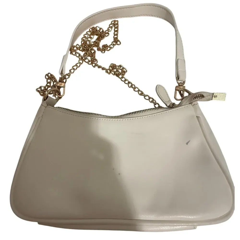 Unbranded White Small Handbag / Purse Interchangeable Straps - 10.5x5