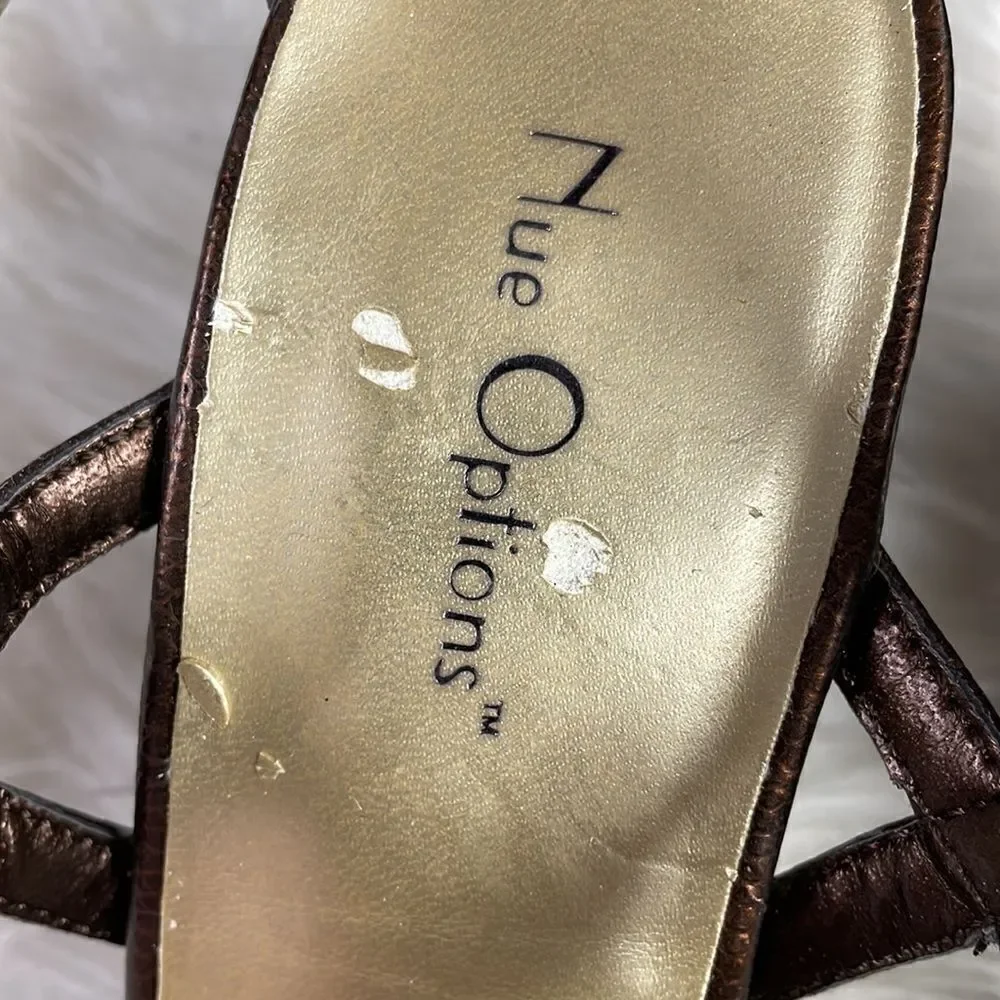 Nue Options Ladies Brooke High Heels, Size 7M, Bronze NWOT