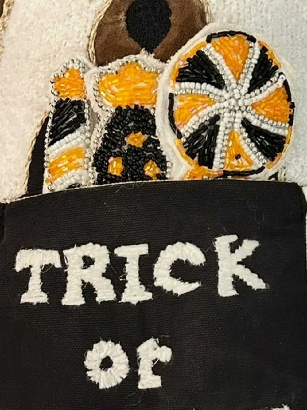White Halloween Dog Pillow with 'Trick of Treat' Pocket Hallow’s Eve NWT