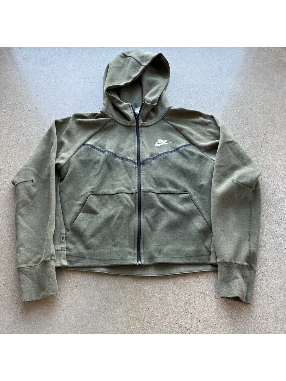Nike Tech Fleece Windrunner Hoodie Womens M Full Zip Sweatshirt Jacket Crop