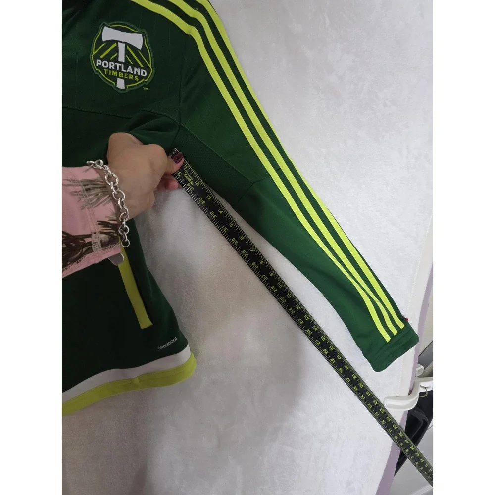 Adidas PortlandTimbers MLS GreenYellowClimacool Soccer Track Jacket M's Small