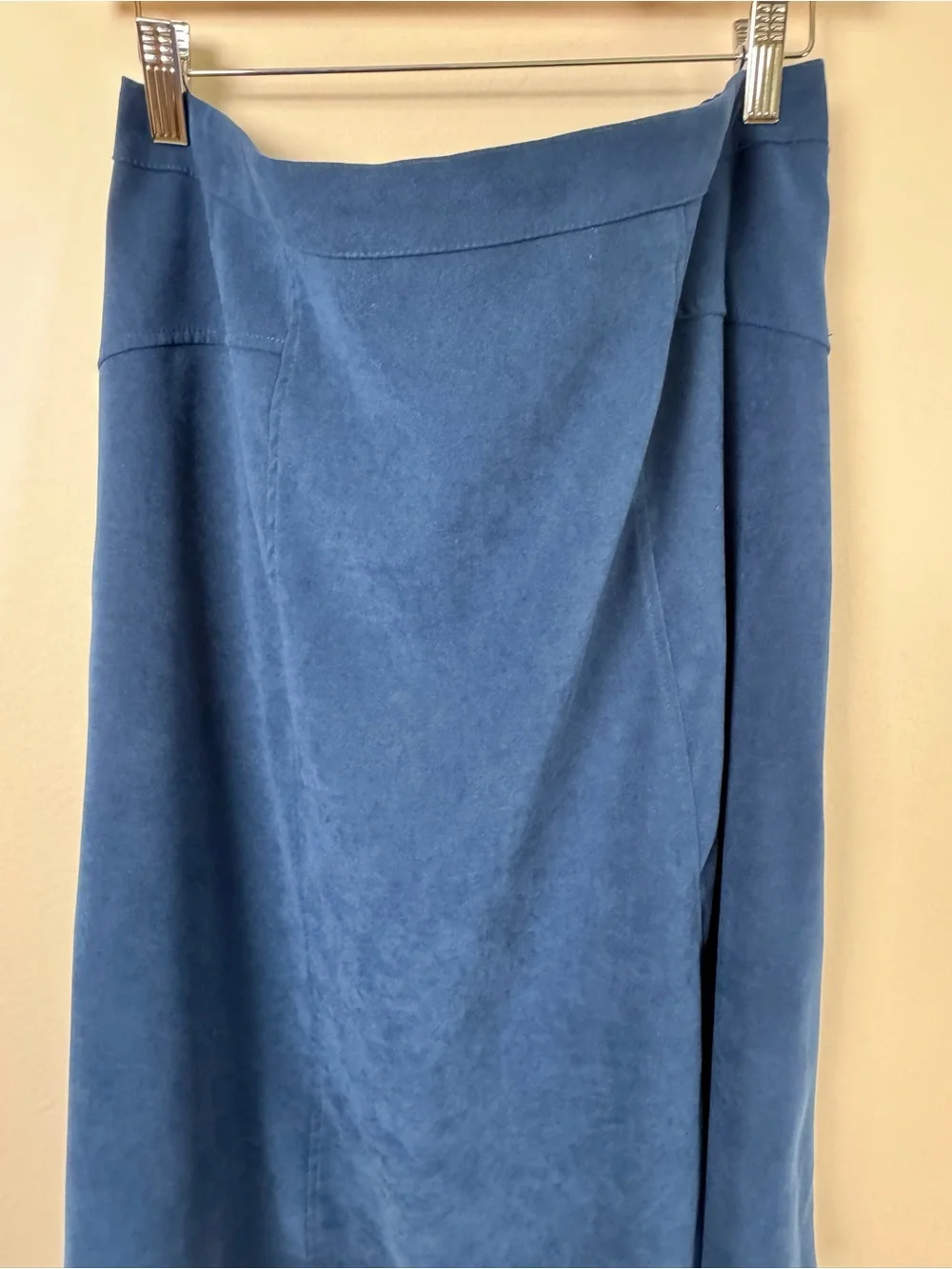 Elementz Blue Faux Suede A-Line Midi Skirt XL